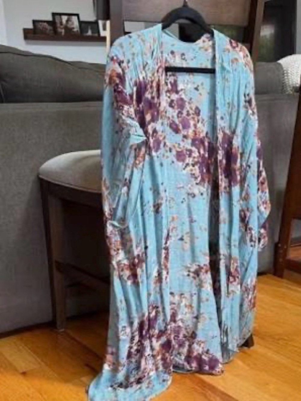 Lovestitch Te Floral Lightweight Cover-up with Plum and Rust Accents.